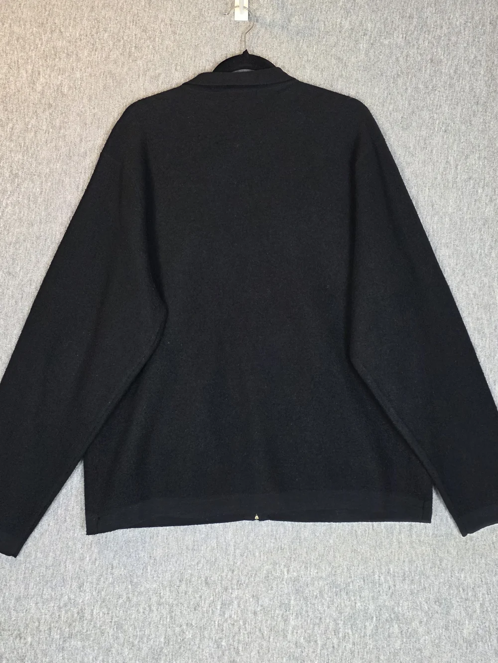 Vintage Alfani Black Full-Zip Wool Sweater Jacket Men's Large Japan